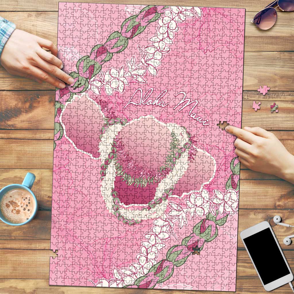 Hawaii Maui Island Flowers Lei Puzzle Lokelani Rose Pink LT7 Pink - Polynesian Pride