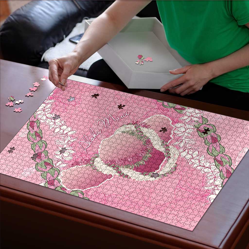 Hawaii Maui Island Flowers Lei Puzzle Lokelani Rose Pink LT7 - Polynesian Pride