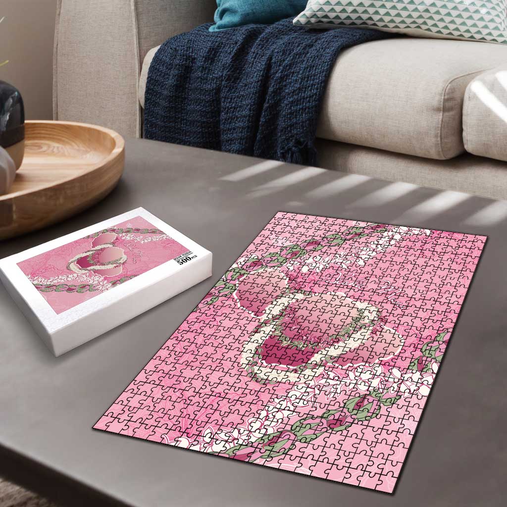 Hawaii Maui Island Flowers Lei Puzzle Lokelani Rose Pink LT7 - Polynesian Pride