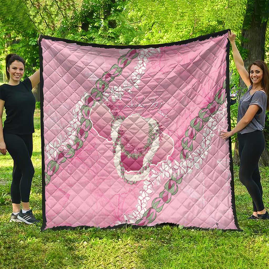 Hawaii Maui Island Flowers Lei Quilt Lokelani Rose Pink LT7 - Polynesian Pride