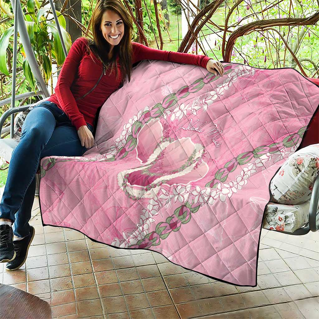 Hawaii Maui Island Flowers Lei Quilt Lokelani Rose Pink LT7 - Polynesian Pride