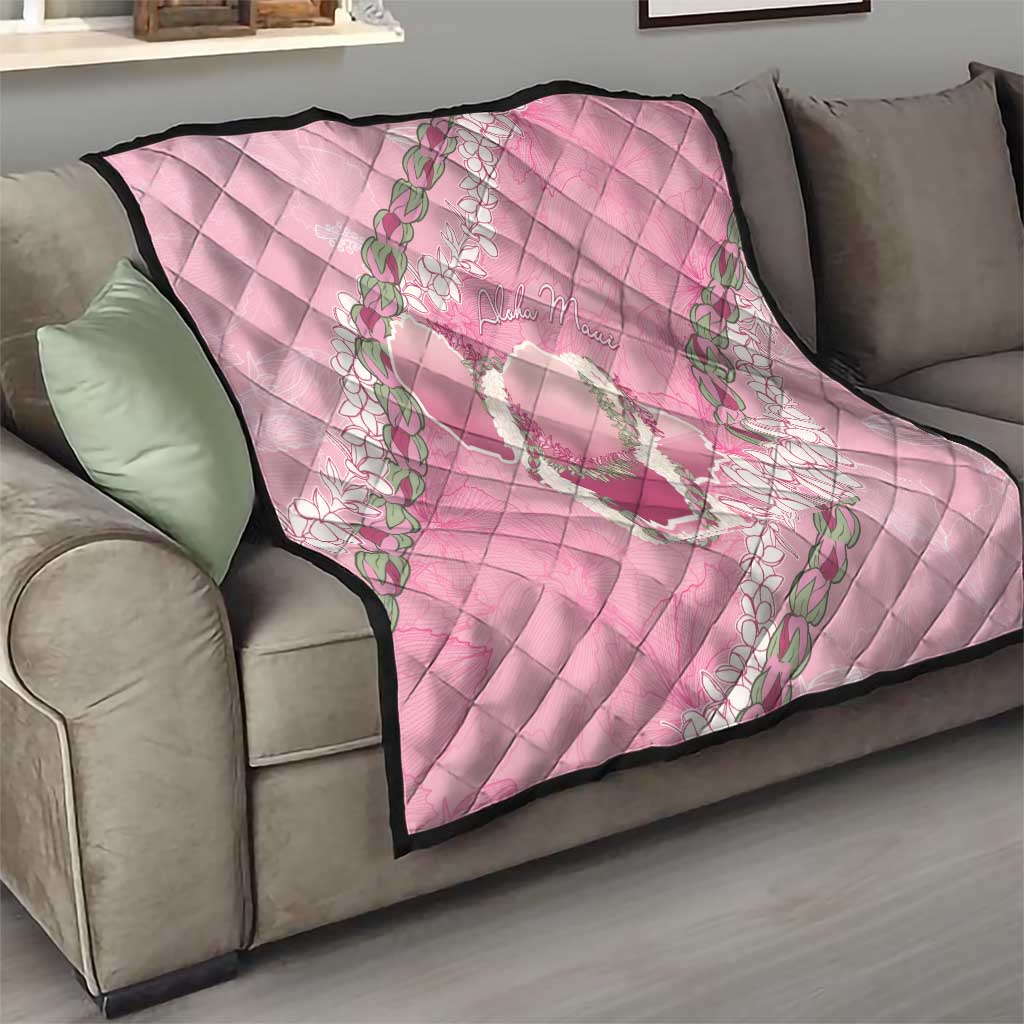 Hawaii Maui Island Flowers Lei Quilt Lokelani Rose Pink LT7 - Polynesian Pride