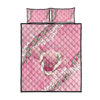 Hawaii Maui Island Flowers Lei Quilt Bed Set Lokelani Rose Pink LT7 - Polynesian Pride