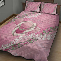 Hawaii Maui Island Flowers Lei Quilt Bed Set Lokelani Rose Pink LT7 - Polynesian Pride