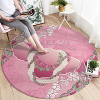 Hawaii Maui Island Flowers Lei Round Carpet Lokelani Rose Pink LT7 - Polynesian Pride