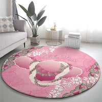 Hawaii Maui Island Flowers Lei Round Carpet Lokelani Rose Pink LT7 - Polynesian Pride