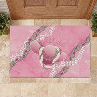 Hawaii Maui Island Flowers Lei Rubber Doormat Lokelani Rose Pink LT7 Pink - Polynesian Pride