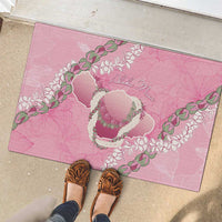 Hawaii Maui Island Flowers Lei Rubber Doormat Lokelani Rose Pink LT7 - Polynesian Pride