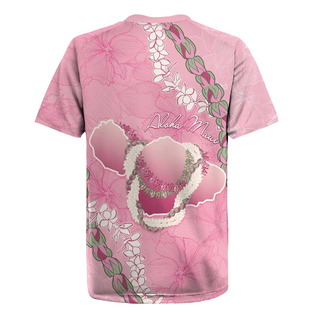 Hawaii Maui Island Flowers Lei Rugby Jersey Lokelani Rose Pink LT7 - Polynesian Pride