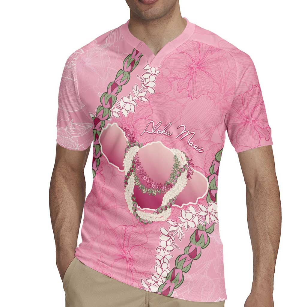 Hawaii Maui Island Flowers Lei Rugby Jersey Lokelani Rose Pink LT7 - Polynesian Pride