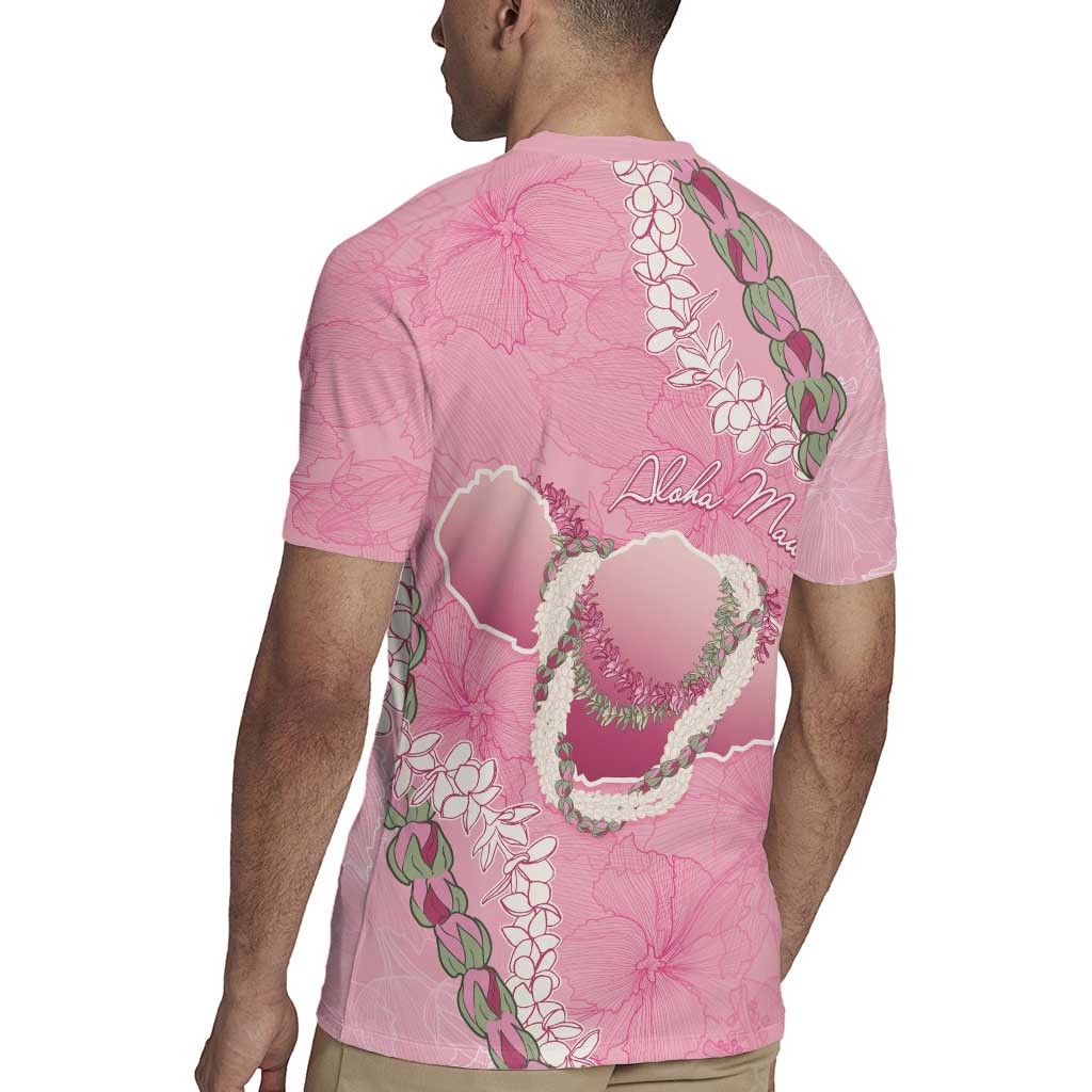 Hawaii Maui Island Flowers Lei Rugby Jersey Lokelani Rose Pink LT7 - Polynesian Pride