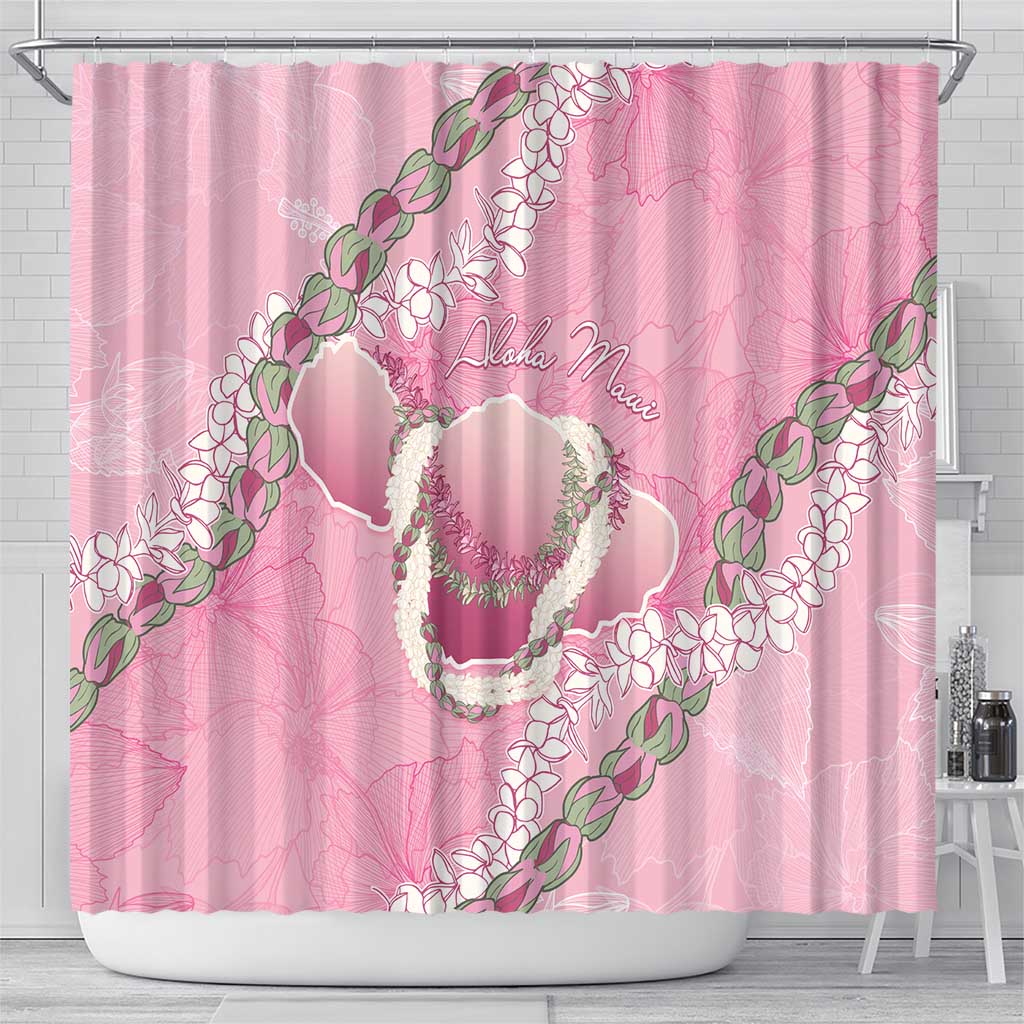 Hawaii Maui Island Flowers Lei Shower Curtain Lokelani Rose Pink LT7 - Polynesian Pride