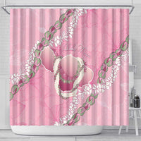 Hawaii Maui Island Flowers Lei Shower Curtain Lokelani Rose Pink LT7 - Polynesian Pride