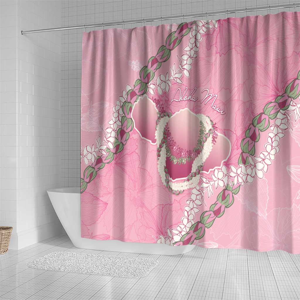 Hawaii Maui Island Flowers Lei Shower Curtain Lokelani Rose Pink LT7 - Polynesian Pride