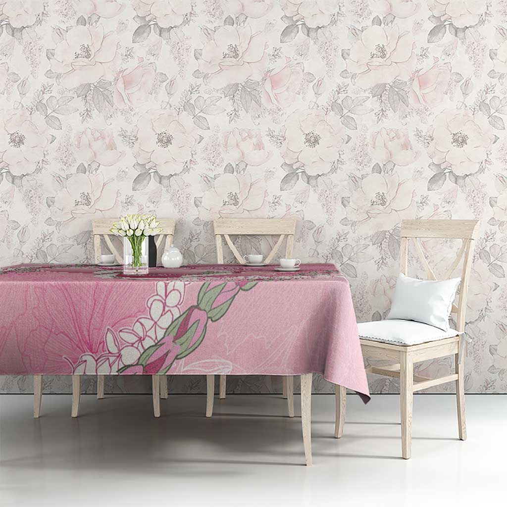 Hawaii Maui Island Flowers Lei Tablecloth Lokelani Rose Pink LT7 - Polynesian Pride