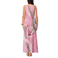 Hawaii Maui Island Flowers Lei Tank Maxi Dress Lokelani Rose Pink