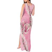Hawaii Maui Island Flowers Lei Tank Maxi Dress Lokelani Rose Pink
