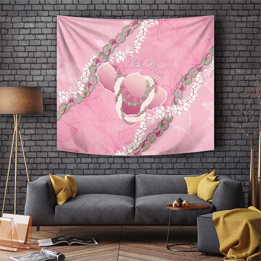 Hawaii Maui Island Flowers Lei Tapestry Lokelani Rose Pink LT7 Pink - Polynesian Pride