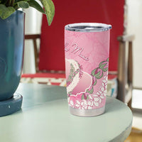 Hawaii Maui Island Flowers Lei Tumbler Cup Lokelani Rose Pink