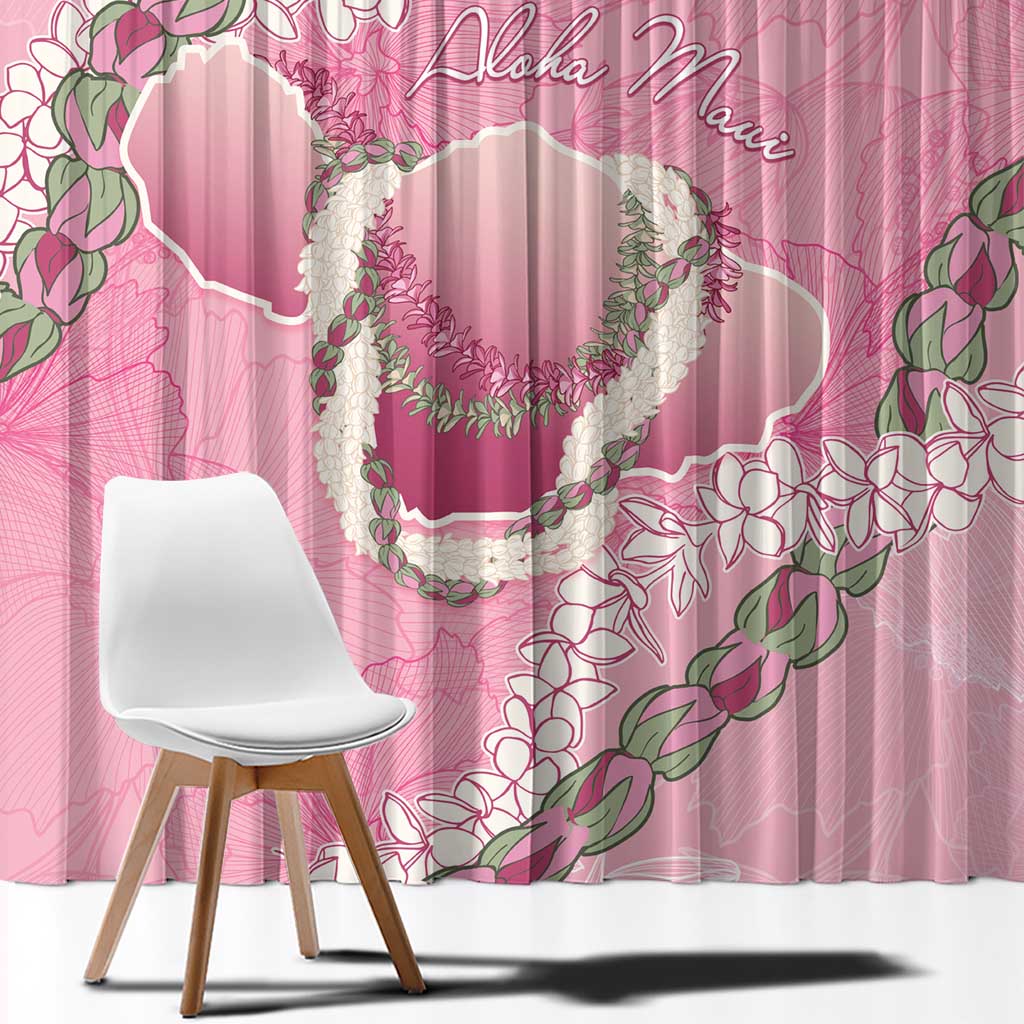 Hawaii Maui Island Flowers Lei Window Curtain Lokelani Rose Pink LT7 - Polynesian Pride