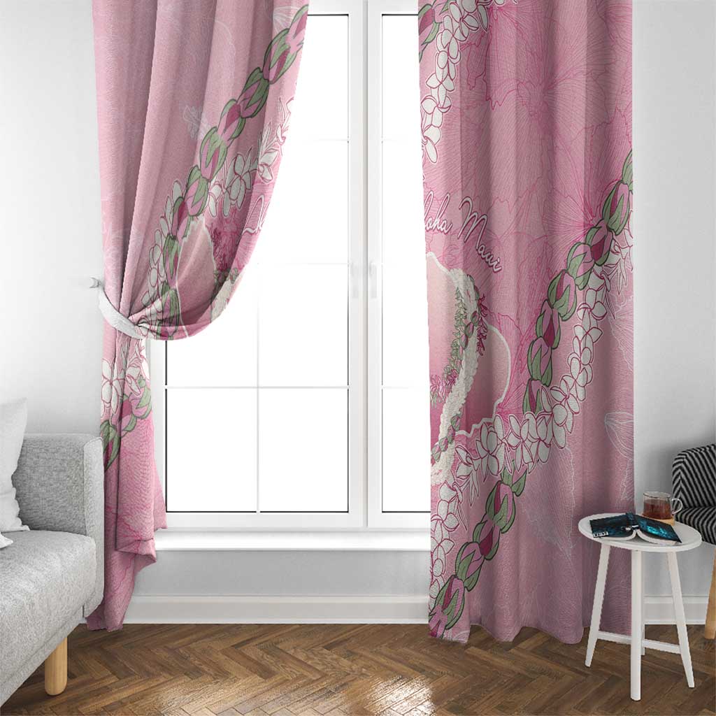 Hawaii Maui Island Flowers Lei Window Curtain Lokelani Rose Pink LT7 - Polynesian Pride