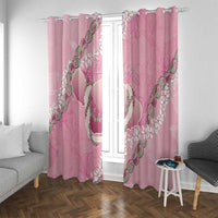 Hawaii Maui Island Flowers Lei Window Curtain Lokelani Rose Pink LT7 With Grommets Pink - Polynesian Pride