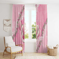 Hawaii Maui Island Flowers Lei Window Curtain Lokelani Rose Pink LT7 - Polynesian Pride