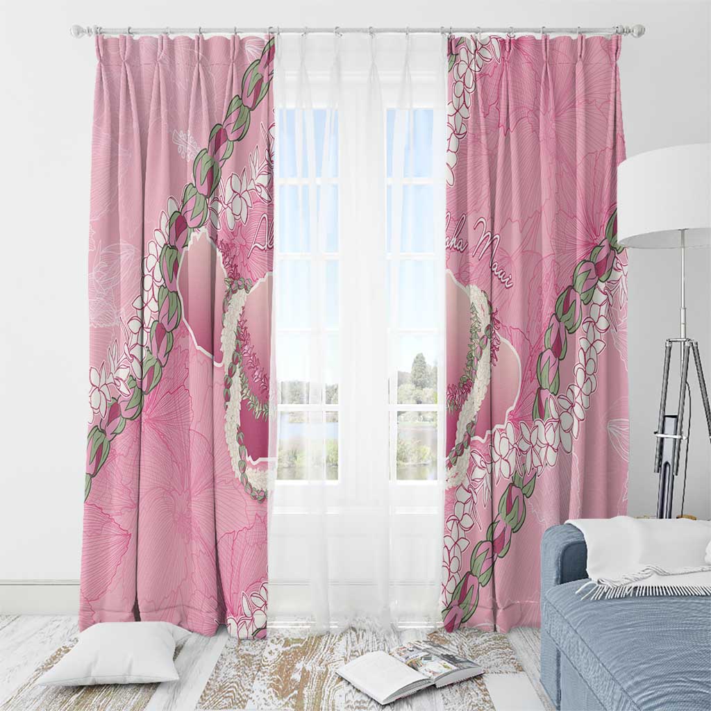 Hawaii Maui Island Flowers Lei Window Curtain Lokelani Rose Pink LT7 - Polynesian Pride