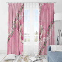 Hawaii Maui Island Flowers Lei Window Curtain Lokelani Rose Pink LT7 - Polynesian Pride