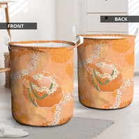 Hawaii Lanai Island Flowers Lei Laundry Basket Orange Kaunaoa Mix Maile