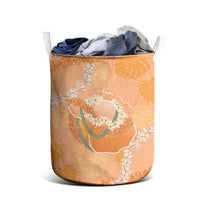 Hawaii Lanai Island Flowers Lei Laundry Basket Orange Kaunaoa Mix Maile