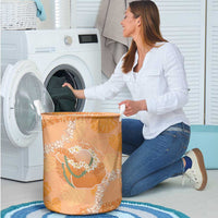 Hawaii Lanai Island Flowers Lei Laundry Basket Orange Kaunaoa Mix Maile