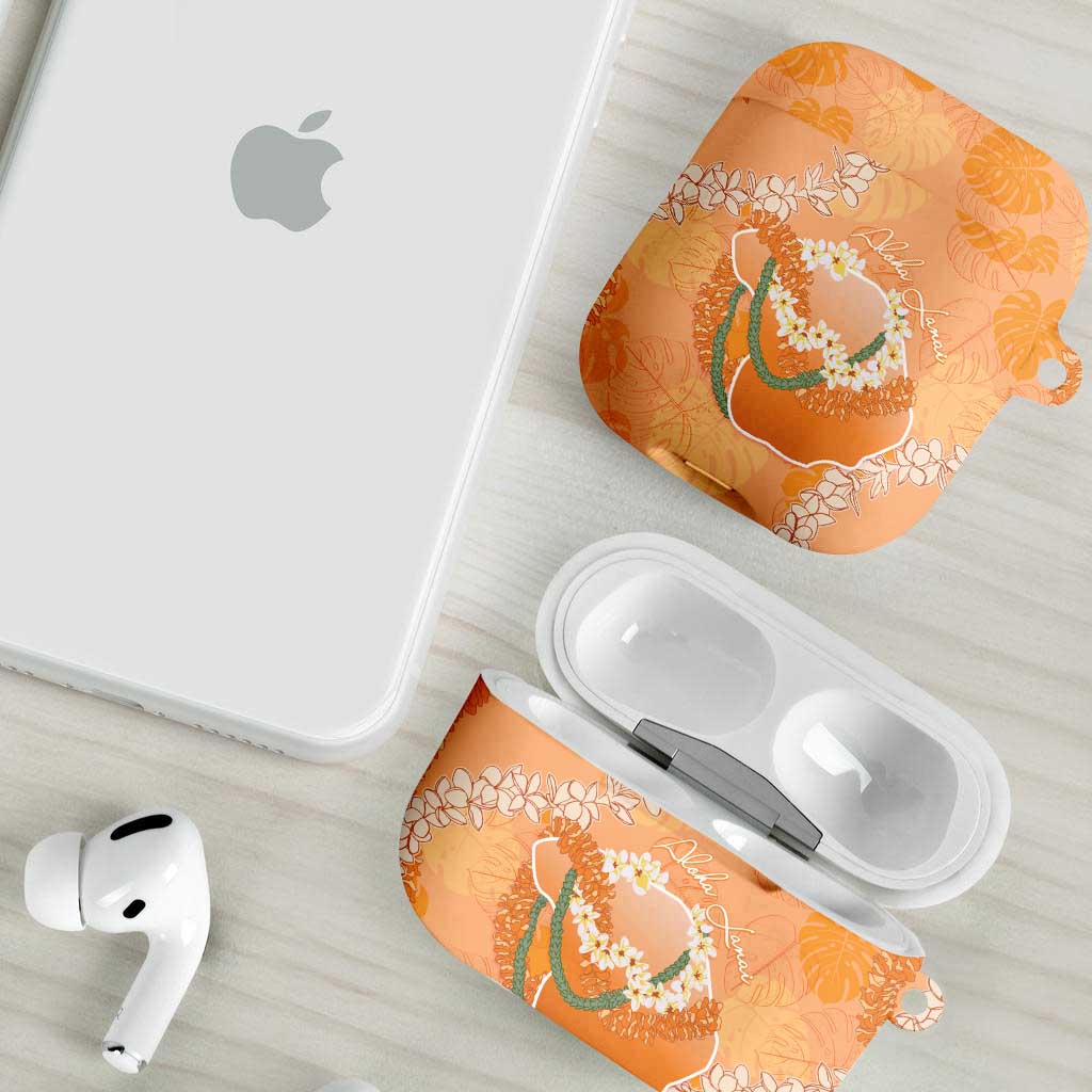 Hawaii Lanai Island Flowers Lei AirPods Case Orange Kaunaoa Mix Maile LT7 - Polynesian Pride