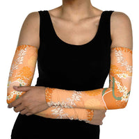Hawaii Lanai Island Flowers Lei Arm Sleeves Orange Kaunaoa Mix Maile LT7 - Polynesian Pride