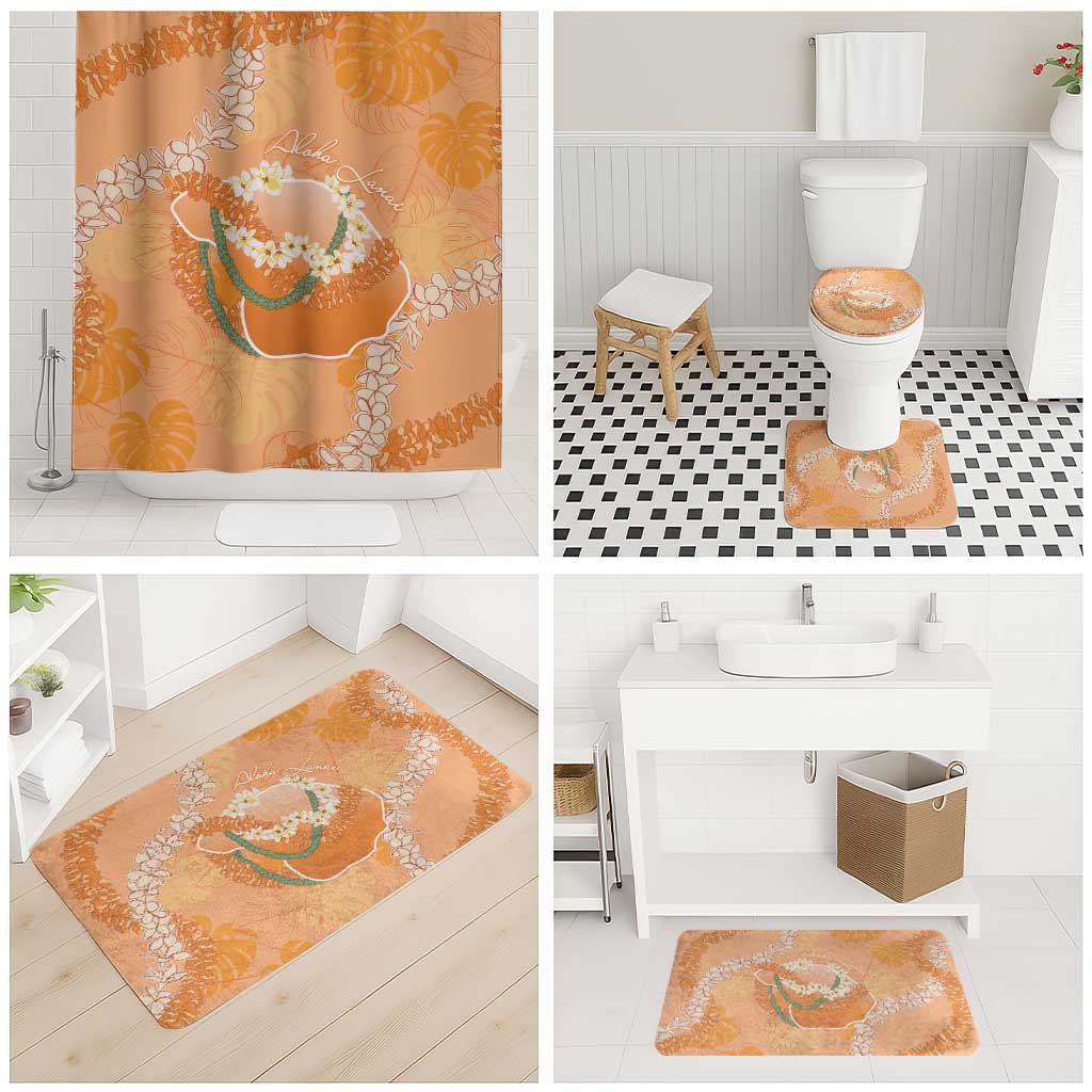 Hawaii Lanai Island Flowers Lei Bathroom Set Orange Kaunaoa Mix Maile LT7 - Polynesian Pride