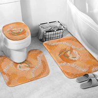 Hawaii Lanai Island Flowers Lei Bathroom Set Orange Kaunaoa Mix Maile LT7 Mat Set Only (3 pcs) One Size Orange - Polynesian Pride
