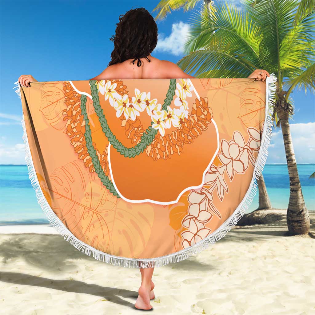 Hawaii Lanai Island Flowers Lei Beach Blanket Orange Kaunaoa Mix Maile LT7 - Polynesian Pride