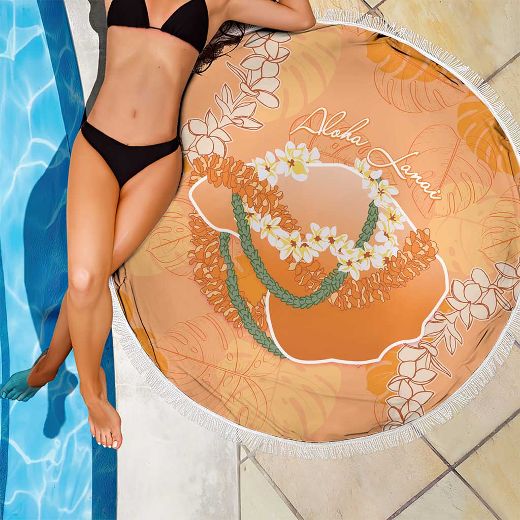 Hawaii Lanai Island Flowers Lei Beach Blanket Orange Kaunaoa Mix Maile LT7 - Polynesian Pride