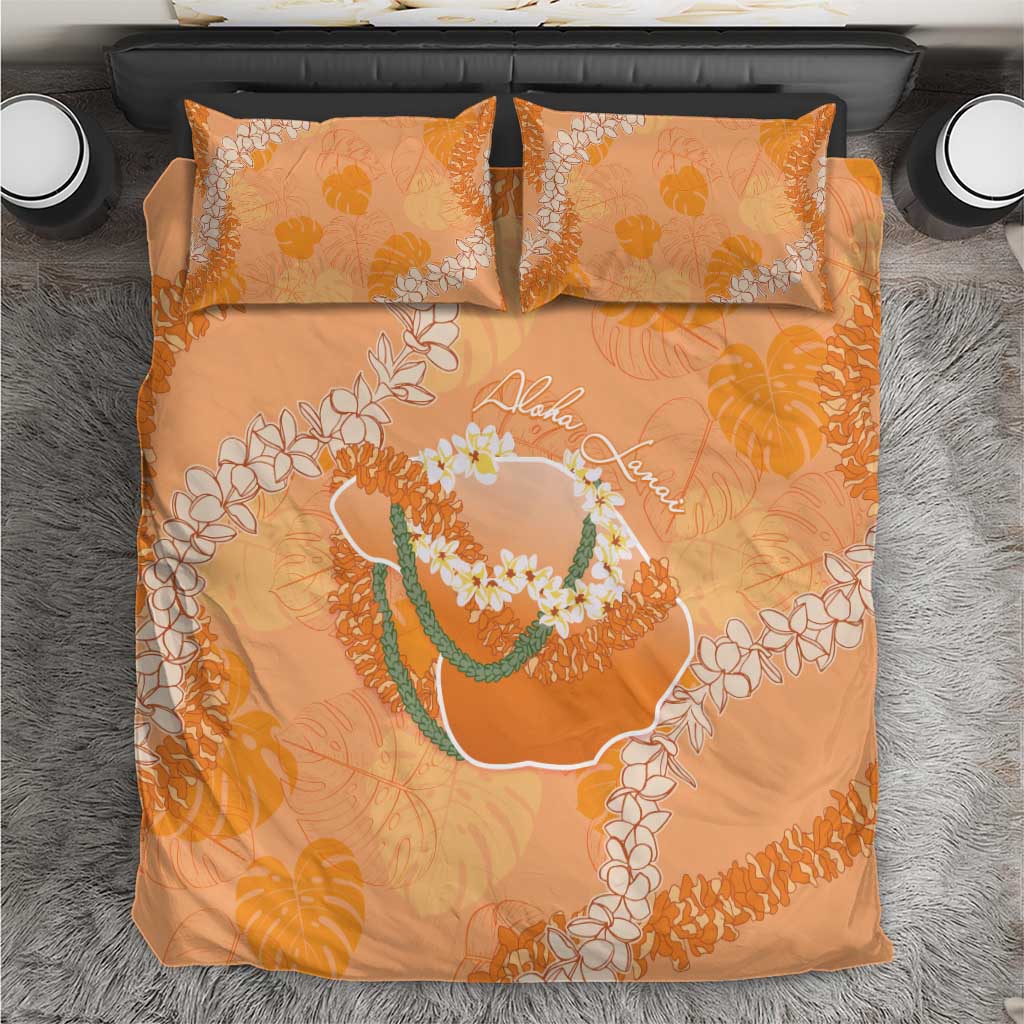 Hawaii Lanai Island Flowers Lei Bedding Set Orange Kaunaoa Mix Maile LT7 Orange - Polynesian Pride