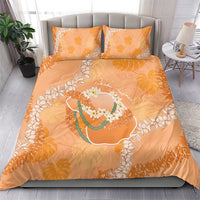 Hawaii Lanai Island Flowers Lei Bedding Set Orange Kaunaoa Mix Maile LT7 - Polynesian Pride