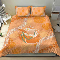 Hawaii Lanai Island Flowers Lei Bedding Set Orange Kaunaoa Mix Maile LT7 - Polynesian Pride