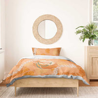 Hawaii Lanai Island Flowers Lei Bedding Set Orange Kaunaoa Mix Maile LT7 - Polynesian Pride