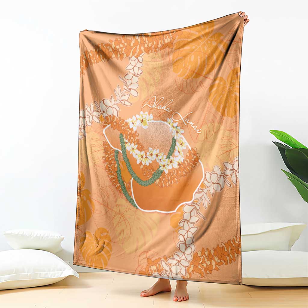 Hawaii Lanai Island Flowers Lei Blanket Orange Kaunaoa Mix Maile LT7 - Polynesian Pride
