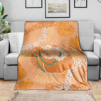 Hawaii Lanai Island Flowers Lei Blanket Orange Kaunaoa Mix Maile LT7 - Polynesian Pride
