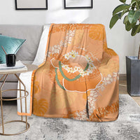 Hawaii Lanai Island Flowers Lei Blanket Orange Kaunaoa Mix Maile LT7 - Polynesian Pride
