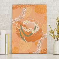Hawaii Lanai Island Flowers Lei Canvas Wall Art Orange Kaunaoa Mix Maile LT7 Without Frame Orange - Polynesian Pride