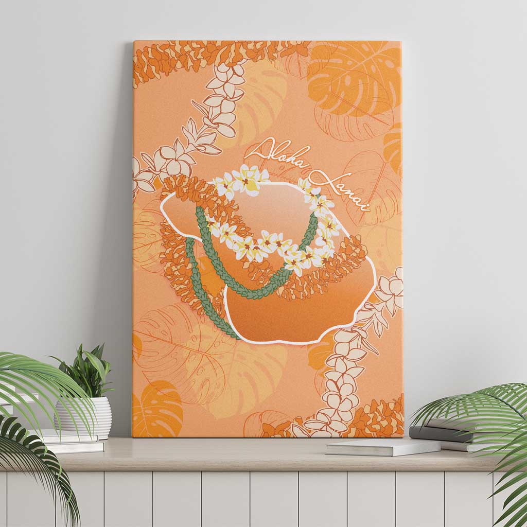 Hawaii Lanai Island Flowers Lei Canvas Wall Art Orange Kaunaoa Mix Maile LT7 - Polynesian Pride