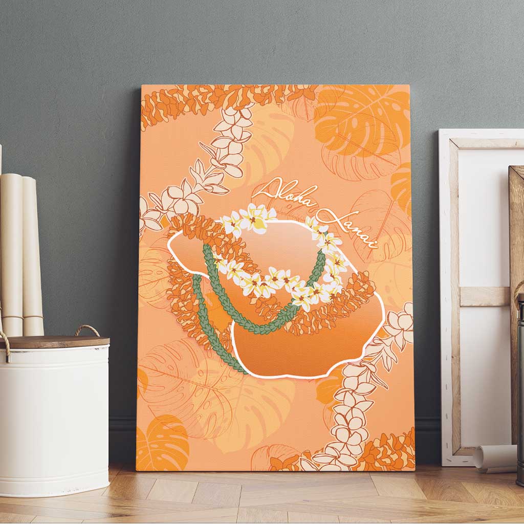 Hawaii Lanai Island Flowers Lei Canvas Wall Art Orange Kaunaoa Mix Maile LT7 - Polynesian Pride