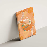 Hawaii Lanai Island Flowers Lei Canvas Wall Art Orange Kaunaoa Mix Maile LT7 - Polynesian Pride