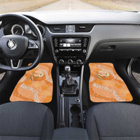Hawaii Lanai Island Flowers Lei Car Mats Orange Kaunaoa Mix Maile LT7 Set 2pcs - Front Orange - Polynesian Pride